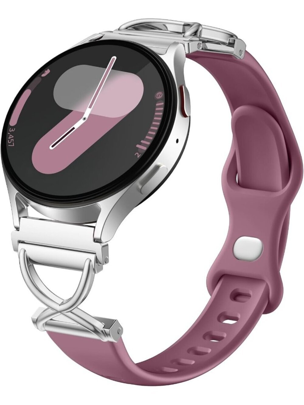 Women's Smoke Purple Charms X-Shaped Soft Slim Silicone Bands Compatible Watch - Picture 1 of 6